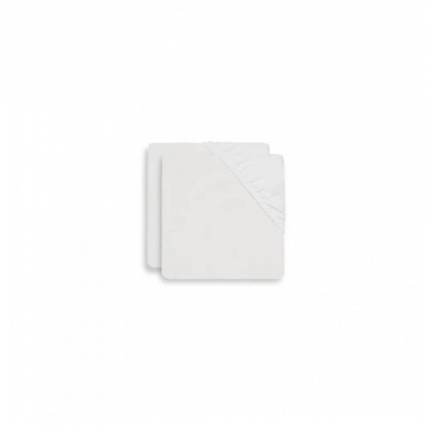 Lot de 2 drap housse en coton 60 x 120 cm white Jollein