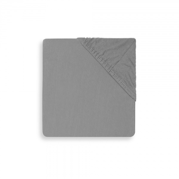 Drap housse 75 x 95 cm jersey pour tapis de parc noir Jollein