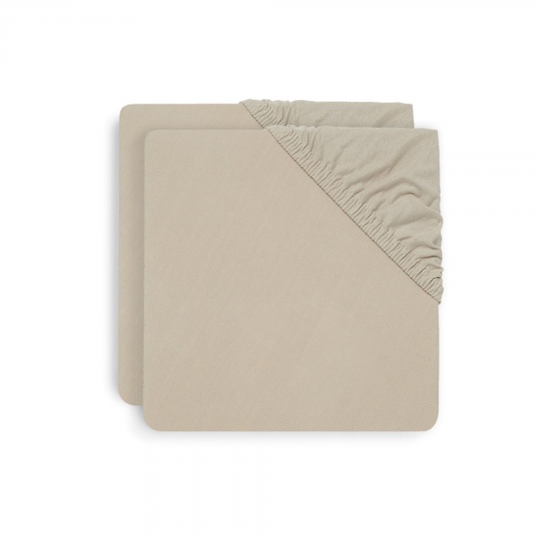 Lot de 2 draps housses 75 x 95 cm jersey pour tapis de parc white Jollein