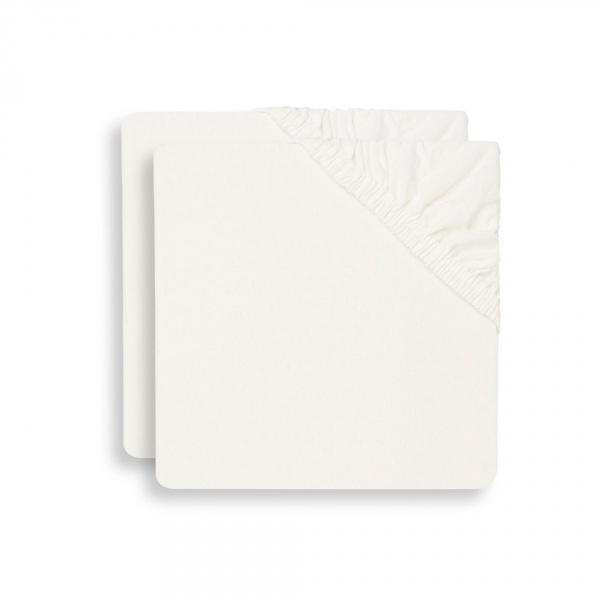 Lot de 2 draps housses 60x120 cm jersey ivoire et nougat Jollein