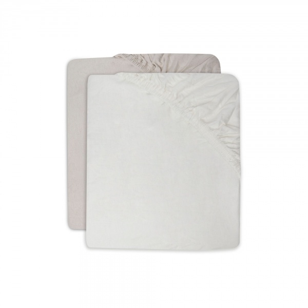 Lot de 2 draps housses 60x120 cm jersey ivoire et nougat Jollein