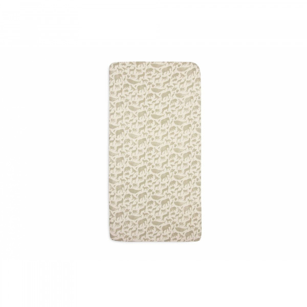 Drap housse berceau 40x80 cm jersey animals olive Jollein