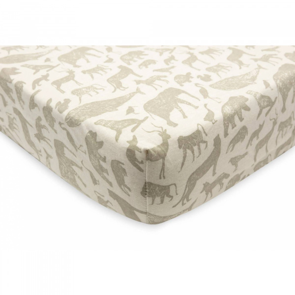 Drap housse berceau 40x80 cm jersey animals olive Jollein