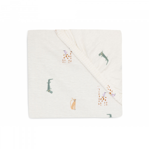 Drap housse berceau 40x80 cm jersey animals olive Jollein