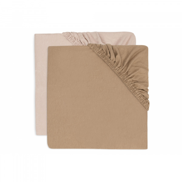Lot de 2 draps housses jersey 40/50 x 80/90 cm olive Jollein