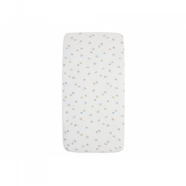 Drap housse berceau 40x80 cm jersey animals olive Jollein