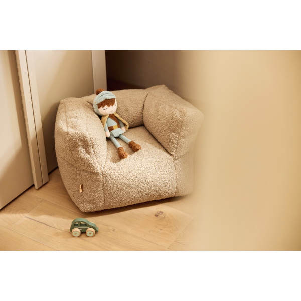 Fauteuil pouf enfant bouclette teddy warm sand Jollein