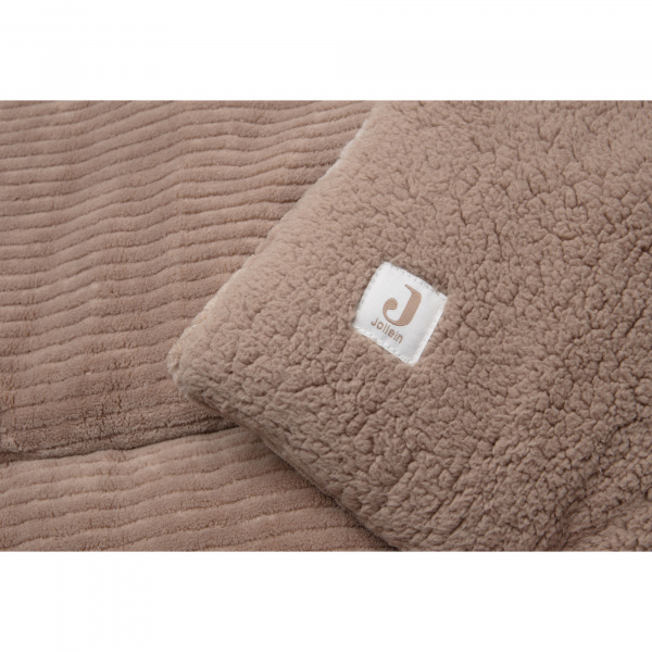 Tapis de parc bébé 100 x 100 cm cloudy rib milky coffee Jollein