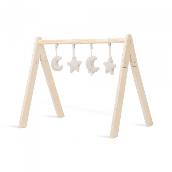 Arche d'éveil en bois avec 4 peluches moon nougat Jollein