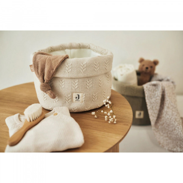 Panier de rangement pure knit oatmeal Jollein