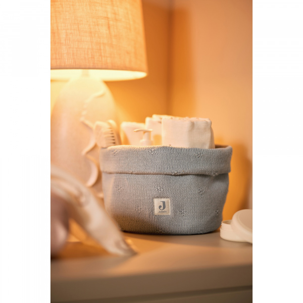 Panier de rangement cosy knit sea green Jollein