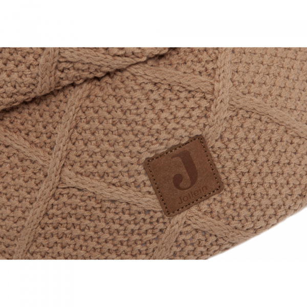 Panier de rangement check knit biscuit Jollein