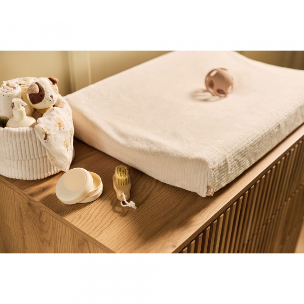 Housse matelas à langer 50 x 70 cm cloudy rib oatmeal Jollein