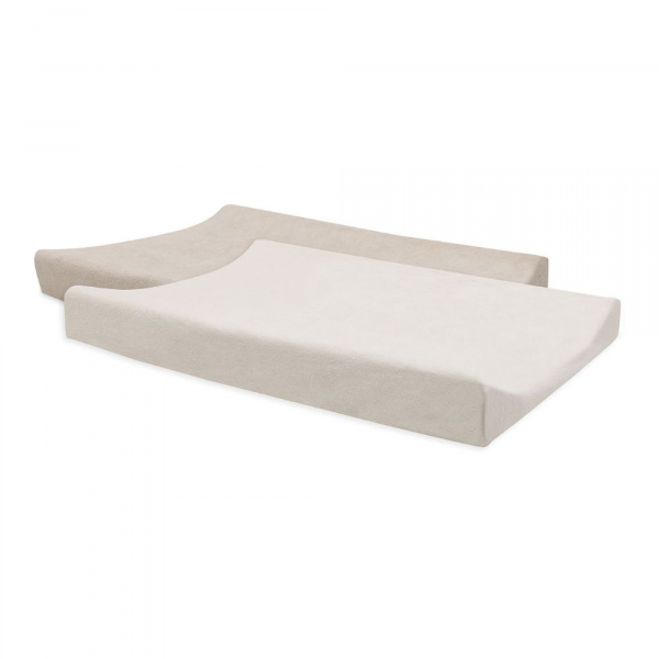 Lot de 2 housses matelas à langer éponge 50 x 70 cm oatmeal et sand Jollein