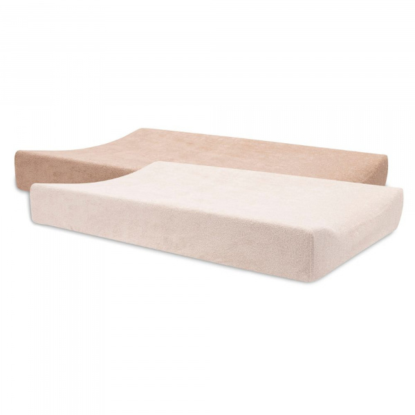 Lot de 2 housses matelas à langer éponge 50 x 70 cm blush et wild rose Jollein
