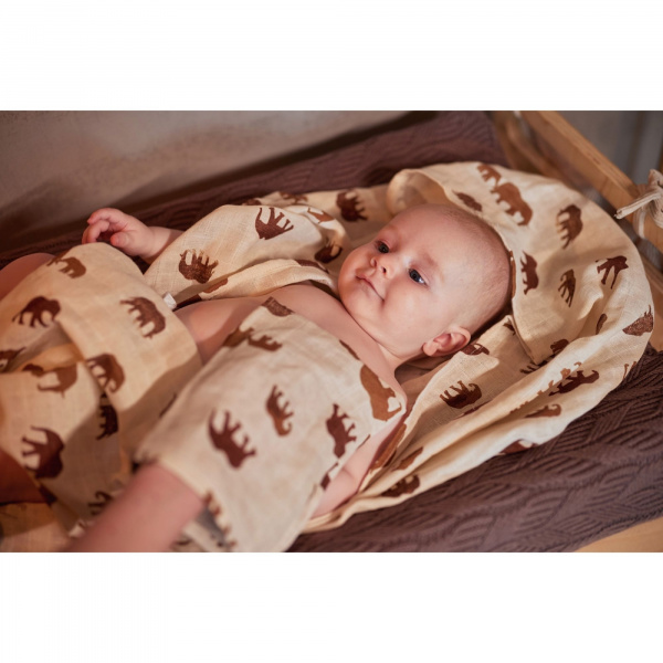 Housse matelas à langer 50x70 cm spring knit chestnut Jollein