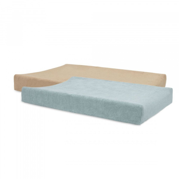 Lot de 2 housses matelas à langer éponge 50 x 70 cm oatmeal et sand Jollein