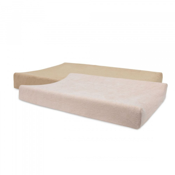 Lot de 2 housses matelas à langer éponge 50 x 70 cm oatmeal et sand Jollein