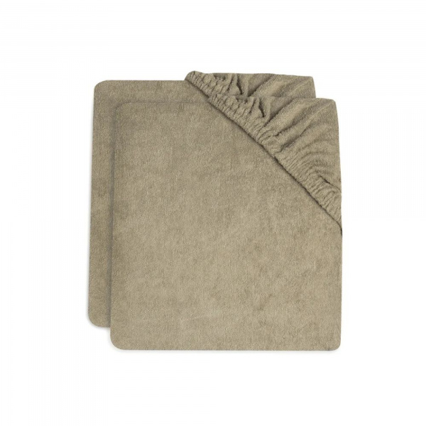 Lot de 2 housses matelas à langer éponge 75 x 85 cm olive Jollein