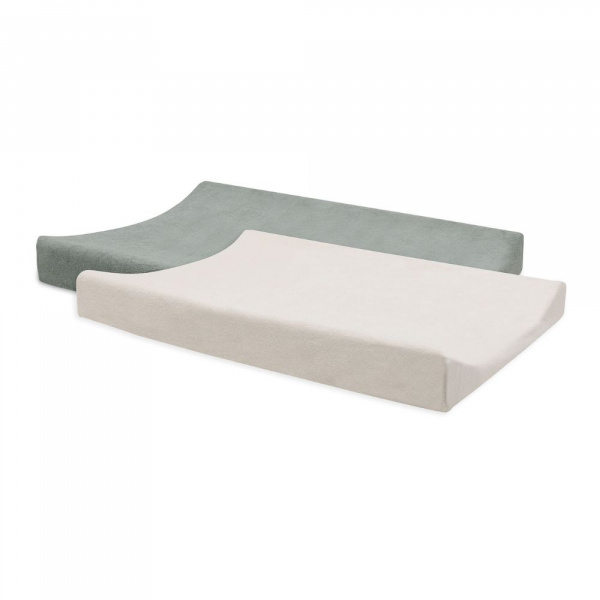Lot de 2 housses matelas à langer éponge 50 x 70 cm oatmeal et sand Jollein