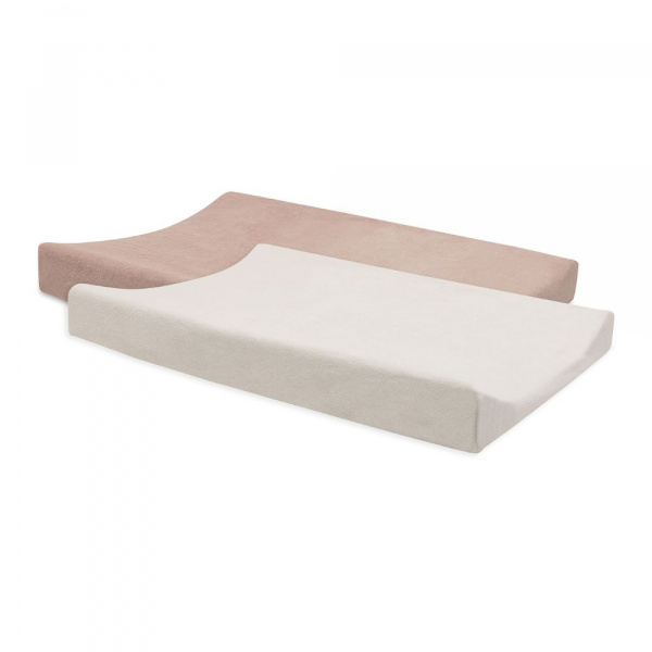 Lot de 2 housses matelas à langer éponge 50 x 70 cm oatmeal et sand Jollein
