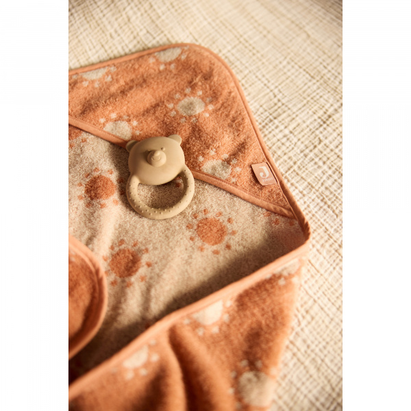 Cape de bain bébé éponge 75x75 cm jacquard sun Jollein