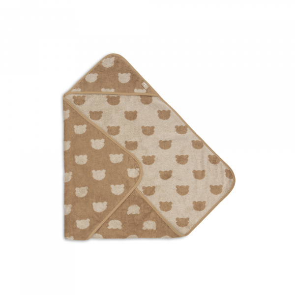 Cape de bain bébé éponge 75x75 cm jacquard teddy bear Jollein