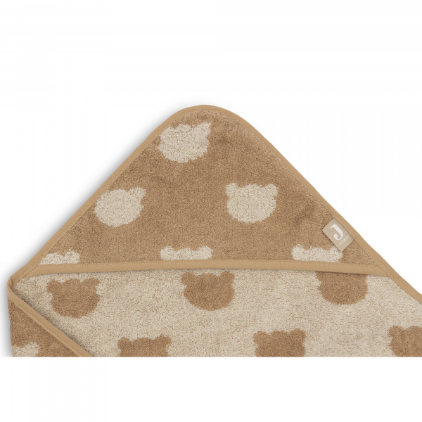 Cape de bain bébé éponge 75x75 cm jacquard teddy bear Jollein