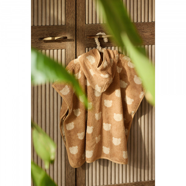 Poncho de bain éponge jacquard réversible 1-3 ans teddy bear Jollein