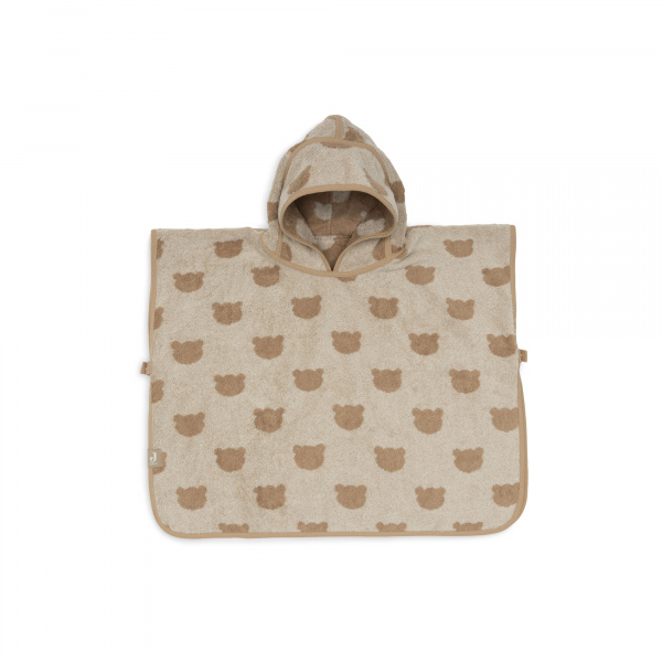 Poncho de bain éponge jacquard réversible 1-3 ans teddy bear Jollein