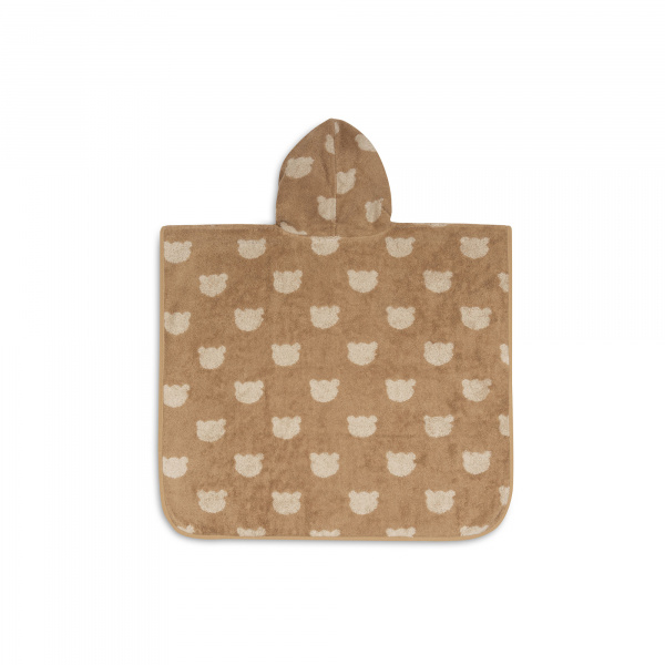 Poncho de bain éponge jacquard réversible 1-3 ans teddy bear Jollein