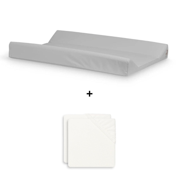 Pack matelas à langer 50 x 70 cm avec 2 housses éponge ivoire Jollein