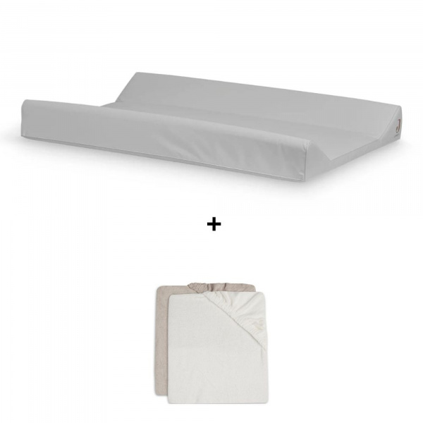 Pack matelas à langer 50 x 70 cm avec 2 housses éponge ivoire et nougat Jollein