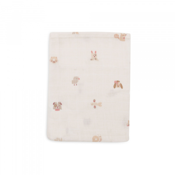 Lot de 3 gants de toilette gaze de coton animal friends Jollein