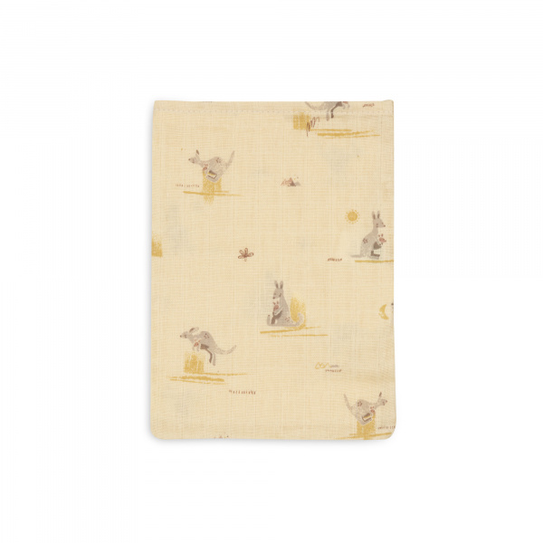 Lot de 3 gants de toilette gaze de coton kangaroots Jollein