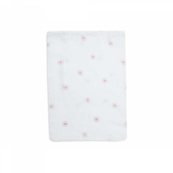 Lot de 2 gants de toilette gaze de coton paisley halo rose Jollein