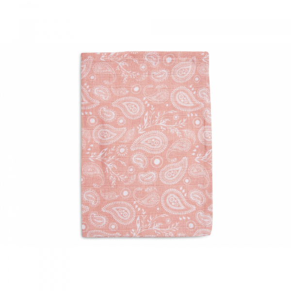 Lot de 2 gants de toilette gaze de coton paisley halo rose Jollein