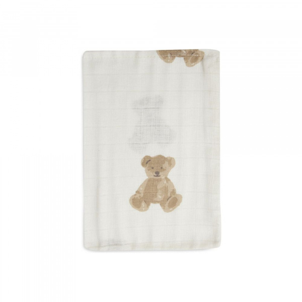 Lot de 3 gants de toilette gaze de coton teddy bear Jollein