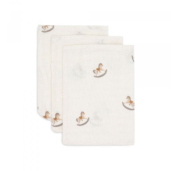 Lot de 3 gants de toilette gaze de coton nostalgic ride Jollein