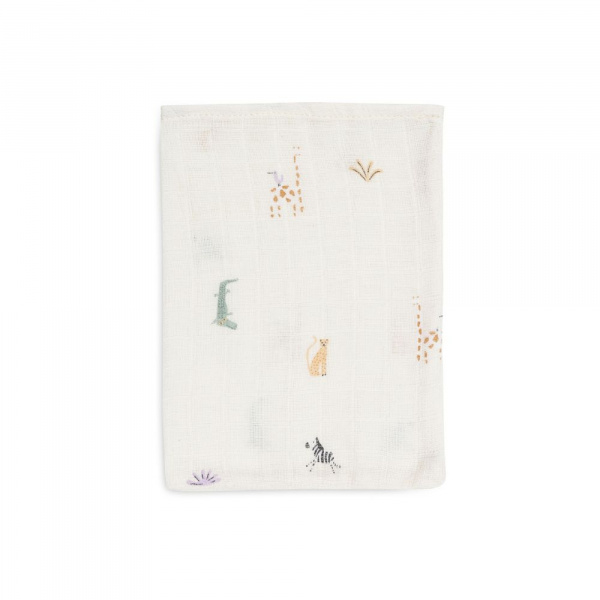 Lot de 3 gants de toilette gaze de coton jungle jambo Jollein