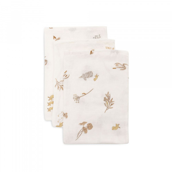 Lot de 3 gants de toilette gaze de coton riverside Jollein