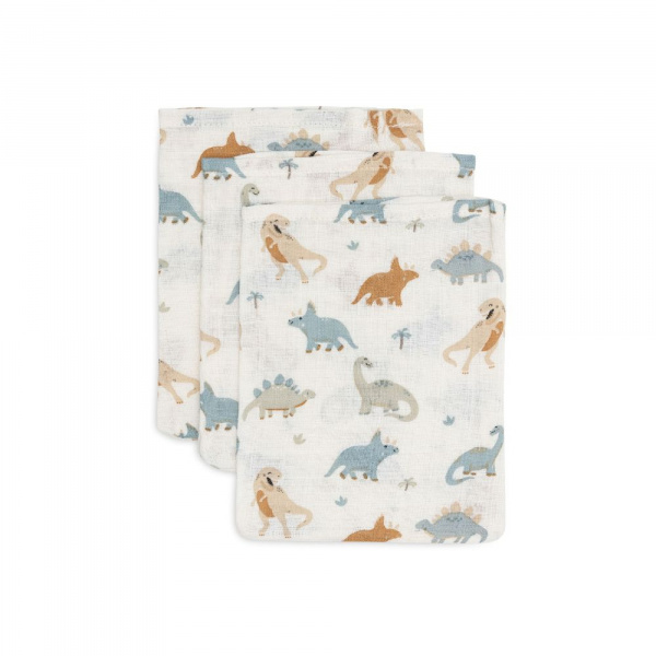 Lot de 3 gants de toilette gaze de coton roarsome Jollein