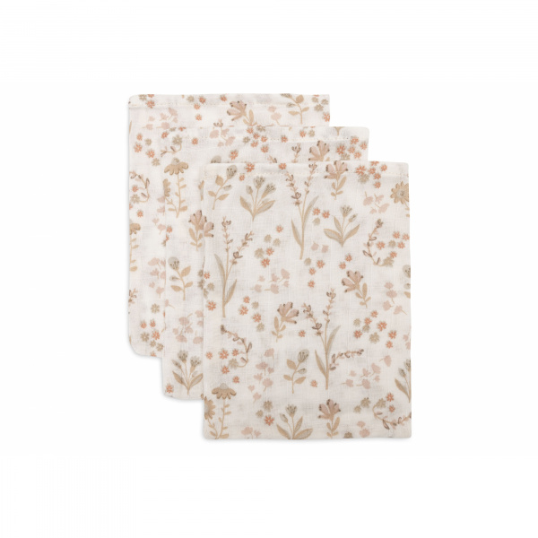 Lot de 3 gants de toilette gaze de coton bloomy Jollein