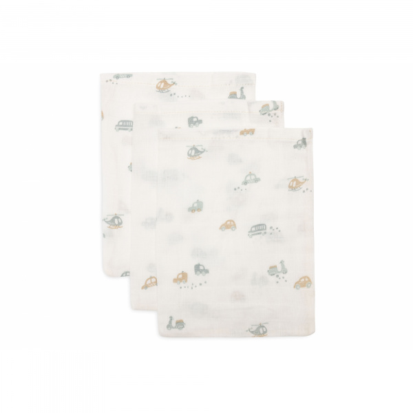 Lot de 3 gants de toilette gaze de coton on the go Jollein