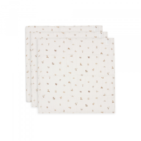Lot de 3 langes gaze de coton 70 x 70 cm teddy bear Jollein