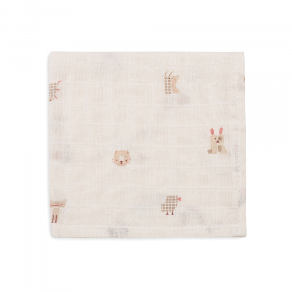 Lot de 3 langes en coton 31 x 31 cm animal friends Jollein