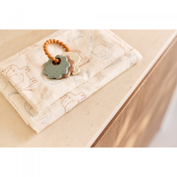 Lot de 3 langes gaze de coton 70 x 70 cm teddy bear Jollein