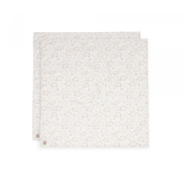 Lot de 2 langes gaze de coton 115 x 115 cm elephant tales Jollein