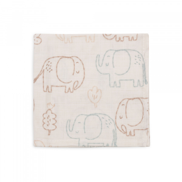 Lot de 3 langes en coton 31 x 31 cm elephant tales Jollein