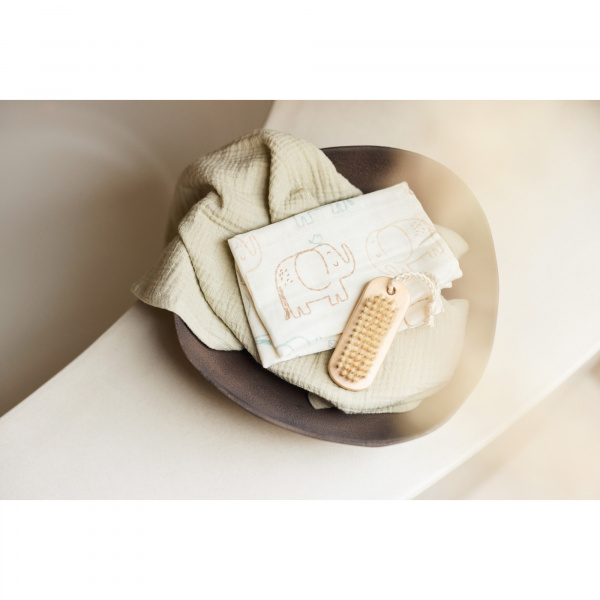 Lot de 3 langes en coton 31 x 31 cm elephant tales Jollein